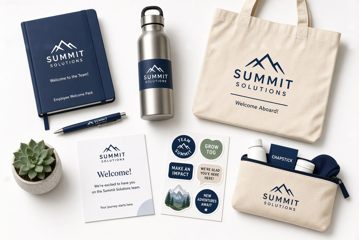Employee onboarding welcome packs – branded promotional merchandise UK